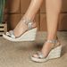 Women's Open Toe Wedge Sandals Thick Sole Single Strap High Heels Summer Style Crossover_vogvips.com
