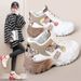 New 2025 Hot Spring Summer Dad For Women Korean Style Color Block Trendy Height Increasing Thick Sole Breathable Shoes_vogvips.com