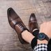 British Style Nightclub Hairstylist Casual Business Lace-up Pointed Toe Men's Wedding Leather Shoes_vogvips.com