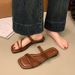 French Slippers For Women Summer Outdoor 2025 New Flat Strap Fairy Style Vacation Sandals Ins Trend_vogvips.com
