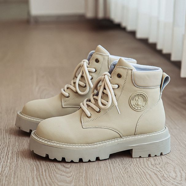 Big Yellow Boots Tooling Desert Short Boots Couple Functional Bumblebee Thick-soled Heightening Martin Boots_vogvips.com