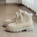 Big Yellow Boots Tooling Desert Short Boots Couple Functional Bumblebee Thick-soled Heightening Martin Boots_vogvips.com