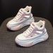 Leather Hollow Dad Shoes Women's Lightweight Inner Height Increase Casual Sports Shoes Platform Sandals_vogvips.com