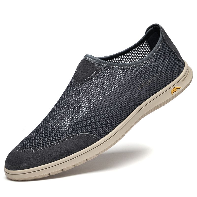 Men's Shoes Fly-woven Lazy One-pedal Simple Solid Color Soft-soled Casual Men's Board Shoes_vogvips.com