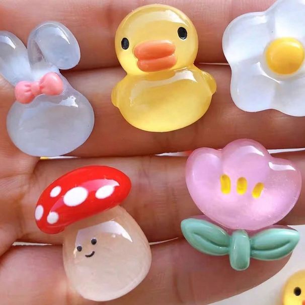 10pcs Transparent Duck, Rabbit, Mushroom, Flower Shoe Charms Decorations, Fish, Crab, Octopus, Seahorse Shape,Suitable For Clogs, Beach Sandals_vogvips.com
