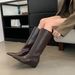 Women's Shoes High Boots Autumn And Winter New Black Retro Knee Length Fashion Boots For Women Simple Pointed Straight Knight Boots_vogvips.com