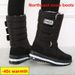 Winter Men And Women Snow Boots With Fleece Lining, Thickened Warm, Non-Slip, Long Waterproof, Thick Sole, Men's Boots,_vogvips.com