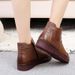 2024 New Autumn Winter Genuine Leather Soft Sole Flat Short Fleece-Lined Mom Cotton Shoes Retro Women's Boots_vogvips.com