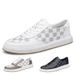 Large Size Cowhide Plaid Board Shoes Men's Checkerboard British Casual Sports Men's Shoes_vogvips.com