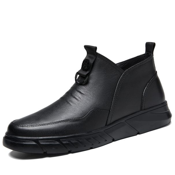 Wind Men's High-top Martin Boots Men's Wind Military Boots Fleece Thermal Boots Men's Casual Leather Shoes_vogvips.com