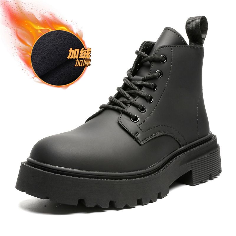 Retro Tooling Boots Thick-soled Heightening Lace-up Martin Boots_vogvips.com