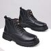 European Warm Series Men's Martin Autumn British Style Trendy Mid-Top Leather Internet Celebrity Work High-Top Boots With Fleece Cotton Shoes_vogvips.com
