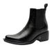 Vintage Martin Boots Pointed Toe Foot Thick Sole Heightening Short Boots Upturned Chelsea Boots_vogvips.com