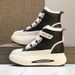 Women' Snow Boot 2024 Winter New Warm Cotton With Fleece Lining Thickened High-top Velcro Thick Sole Caual White_vogvips.com