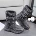 Parent-Child Boys And Girls White Snow Boots Simple Camouflage Skiing Travel Thickened Waterproof Non-Slip Cross-Border_vogvips.com