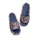 Xiaoxiang Woven Slippers For Women 2024 Summer Thick Sole Height Increasing Casual Versatile Internet Celebrity Outdoor_vogvips.com
