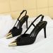 Elegant Satin Pointed-Toe High Heels With Bow Detail - Women's Dress Shoes For Parties & Special Occasions Back Strap Single Shoes_vogvips.com