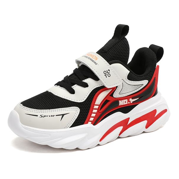 Kid Sneakers Sport Shoes For Boys Fashion Leather Children Breathable Mesh Comfort Casual Non-Slip Outdoor Running Shoes_vogvips.com