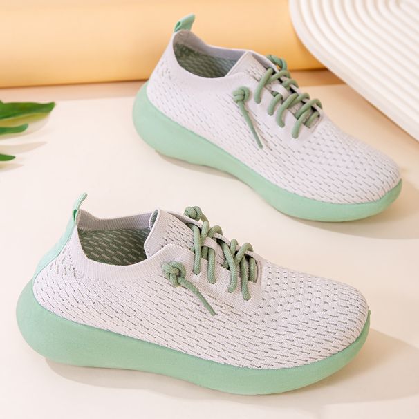 Women's Casual Breathable Mesh Soft-soled Comfortable Fly-knit Shoes, Fashionable Versatile Low-top Women's Shoes_vogvips.com