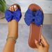2026 New Large Size Foreign Trade Bowknot Flat Sandals For Women, Outdoor Wear Round-Toe Slide Sandals, Sizes 35-44_vogvips.com