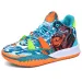 Mens Graffiti Print High Top Basketball Shoes Non Slip Cushioned Sole Breathable Upper For Sports And Training_vogvips.com