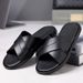 Summer 2025 Men's New Fashionable And Trendy Leather One-piece Anti Slip Sandals_vogvips.com