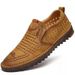 Hollow Summer Men's Hollow Soft Leather Sandals Breathable Hole Dad Shoes_vogvips.com