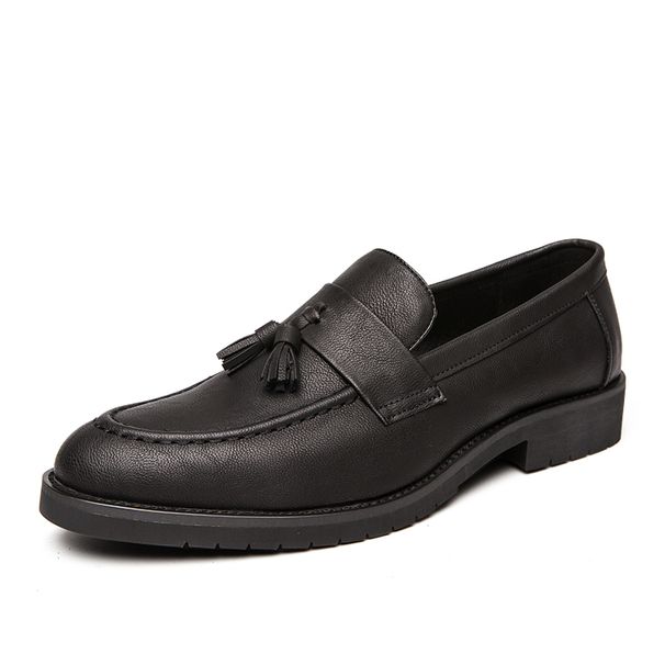 New Fashion Men's Brown Business Casual Loafer Shoes Daily Office Black Buckle Monk Men's Shoes One Foot Cover Banquet Dress Wedding Leather Shoes_vogvips.com
