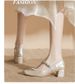 2026 Round-toe Mary Jane Ballet Shoes, Women's Matching Skirt, High-heeled Women's French Silver Single Shoes_vogvips.com