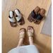 Grape Mom's Style Women's Metal Flip Flops Resort Square Toe Strap Woven Sandals Elegant_vogvips.com