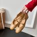 Genuine Leather Single Cross Mary Jane Retro Shallow Mouth 2025 Spring New Elegant Low-Cut Flat Shoes For Women_vogvips.com