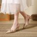 MTX 2025 Spring New Fashion Sandals For Women, Thin Heel, Comfortable Slip-On, Closed Toe, Rubber Bowknot Pointed Toe_vogvips.com