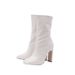 Fashion Square Toe High Heel Ankle Boots With Side Zipper - Winter Women's Chunky Heel Booties For Casual & Dressy Outfits (Black/Tan, Sizes 35-42)_vogvips.com