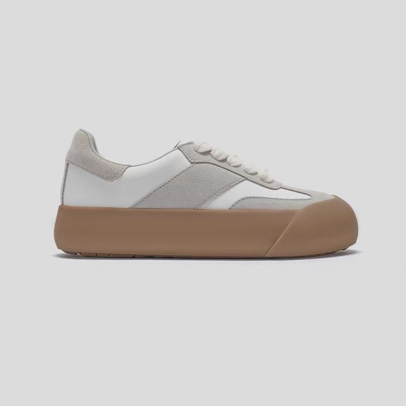 Pure Source Good Puffy Low-top Thick-soled Couple Casual Bai Jingting Same Style Niche Ugly-cute Bread Shoes Lace-up_vogvips.com