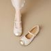 Round Head Mary Jane Shoes Women's Flat French Retro One-word With Light Mouth Single Shoes_vogvips.com