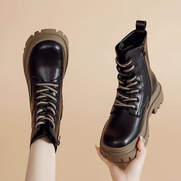 Women's Snow 2025 New Autumn Winter Fleece Lined Thickened Martin Thick Sole Short Boots Non-Slip Northeast Cotton Shoes_vogvips.com