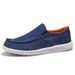 Men's Slip-On Canvas Loafers - Breathable Comfort, Lightweight Casual Shoes For Spring, Summer & Fall - Round Toe, Elastic Band, Neutral Style_vogvips.com