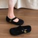 Red Retro Round-toe Shallow Flat Women, 2025 New Spring And Autumn Style, Suitable For Pairing With Skirts, French_vogvips.com