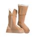2025 New Goddess Buckle Two-Way Genuine Leather Fur Integrated Snow Wheat Ear Cowhide Wool Women Winter Cotton Shoes_vogvips.com