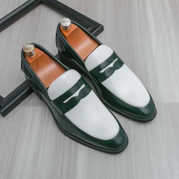 New Fashion Men's British Black Business Casual Loafer Shoes Daily Driving Office Leather Shoes One Foot Pedal Lazy Brown Banquet Dress Wedding Men's_vogvips.com