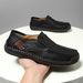 Hollow Out Hand-Sewn Men's Shoes, Outdoor Casual Shoes, Slip-On Flat Leather Shoes, Low-Cut Large Size Loafers_vogvips.com