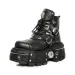 Women Black Gothic Platform Ankle Boots Metal Buckle For Punk Street Style Wear Daily Outfit_vogvips.com