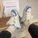 White Deer Shoes Letter Stitching Casual Denim Style Women Autumn New Men And Couples Low Top Sneakers On Behalf Of_vogvips.com