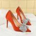 1983-H71 Wind Style Women's Water Diamond Bow Shallow Pointed Fine Ultra High Heels Single Shoes_vogvips.com