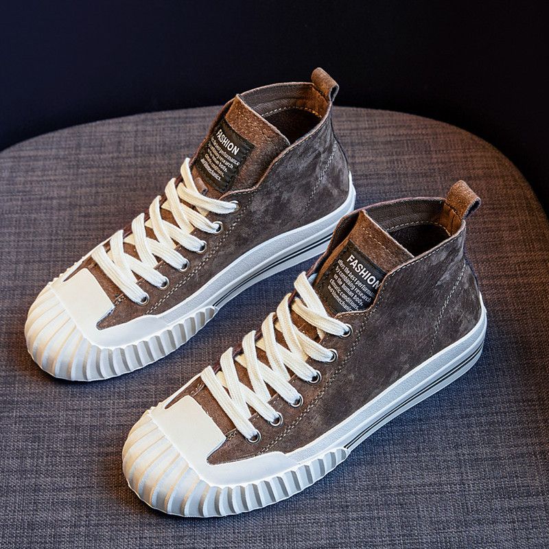 Genuine Leather High Top For Women New All Match Korean Version Ulzzang Sneakers Casual Sports Cotton Shoes Winter_vogvips.com