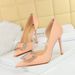 626-K6 Style Sexy Nightclub Slim Side Hollow Women's Thin Super High Heel Rhinestone Button Single Shoes_vogvips.com