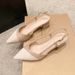 French Style Pointed Toe Ankle Strap Nude High Heels Women Summer New Chunky Heel Single Shoes 5cm_vogvips.com