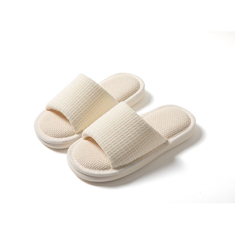 Butterfly Indoor Cool Waffle Fabric Cotton Linen Slippers Female_vogvips.com
