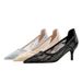 Women S Pumps Style High Stiletto Heel Shallow Mouth Pointed Toe Flower Embroidery Lace Mesh Hollow Sexy Nightclub Shoes_vogvips.com