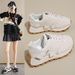 2025 Spring New Breathable White Sneakers For Women Korean Style Versatile Thick-Soled Agan Sports Casual Running Dad_vogvips.com